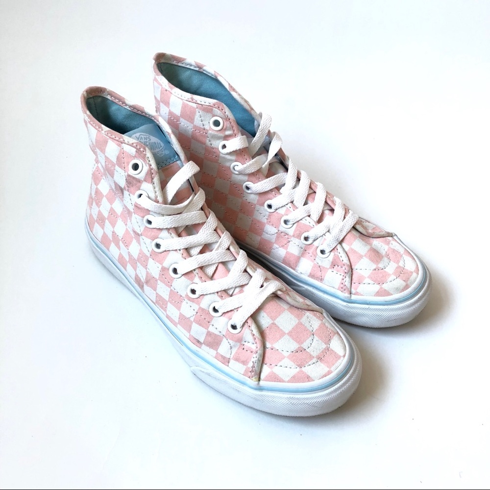 Vans Sk8-Hi Decon Pink/White Checkerboard